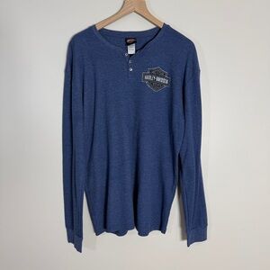 Harley-Davidson Blue Henley Shirt